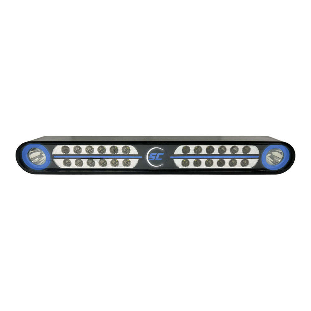 Eagle Ray light bar black housing with blue backlit halo