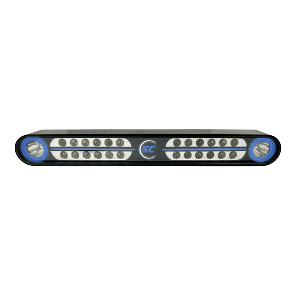 Eagle Ray light bar black housing with blue backlit halo
