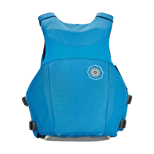 Astral Ringo Life Jacket in Shibori Blue, back view