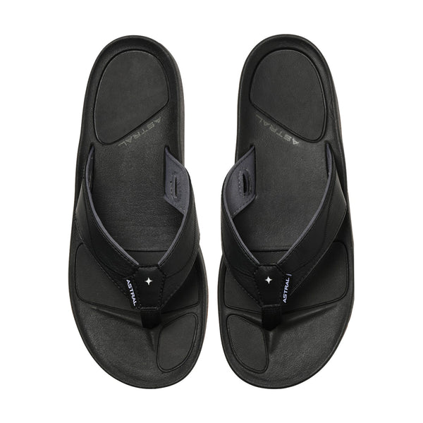 Astral Filipe Men's Flip Flop in Space Black, top view of the pair