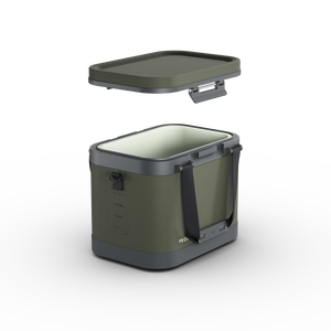 Dometic Recon Softside ZL Medium soft cooler in Lichen, stacked on Recon Hardside