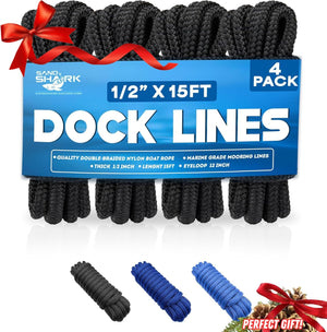 4-Pack Dock Lines (1/2" x 15')