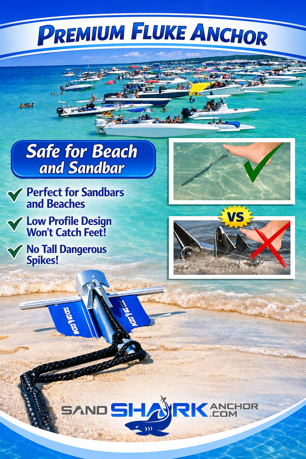 Fluke Anchor - Retractable Shaft (5 lbs)