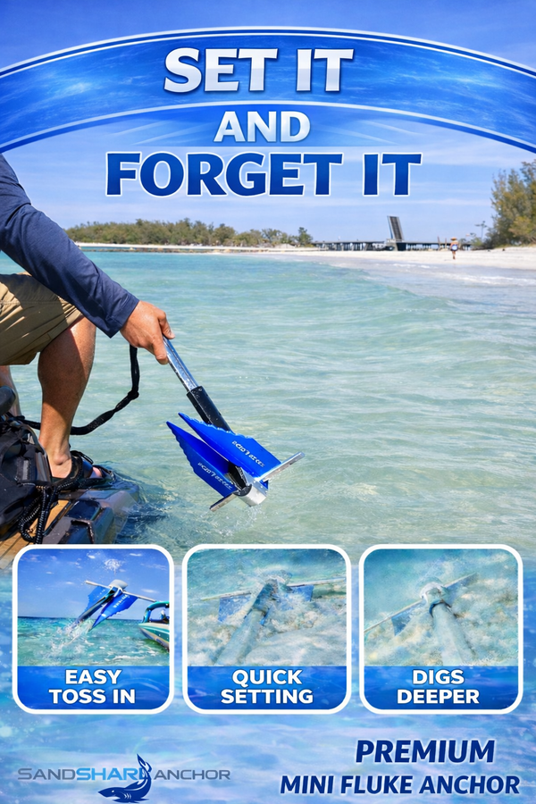 Mini Fluke Anchor with Line & Case