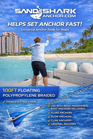 100ft Anchor Line & 5ft Stainless Steel Chain