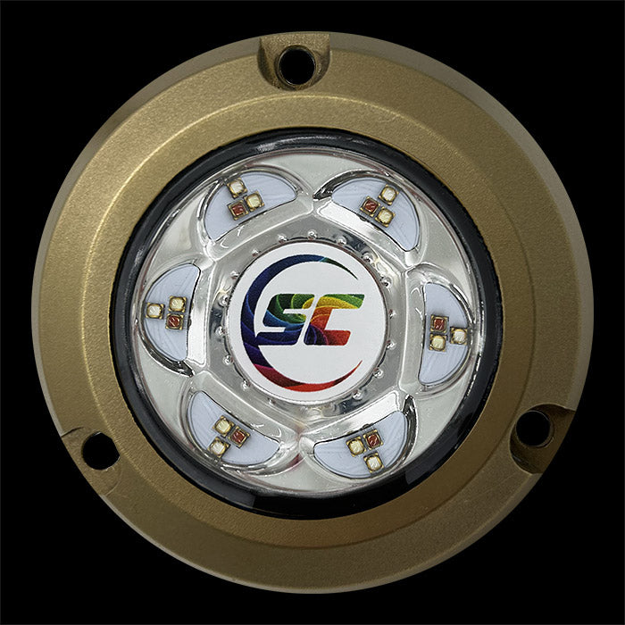 SC2 color-changing bronze surface-mount underwater light