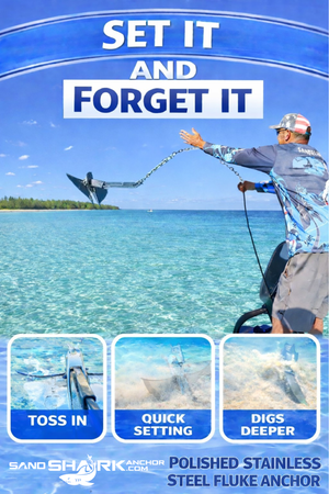 316 Stainless Fluke Anchor - Retractable Shaft (13 lbs)