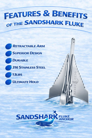 316 Stainless Fluke Anchor - Retractable Shaft (13 lbs)