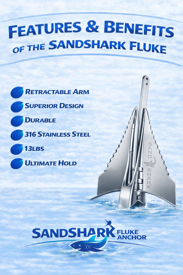 316 Stainless Fluke Anchor - Retractable Shaft (13 lbs)